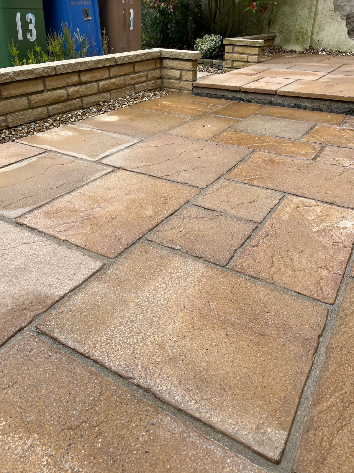 Cleaned Indian sandstone paving