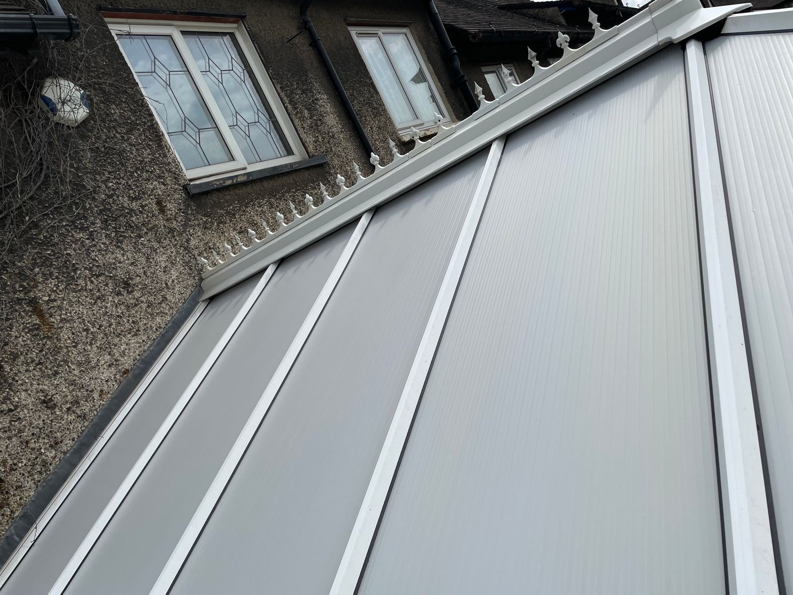Cleaned polycarbonate conservatory roof